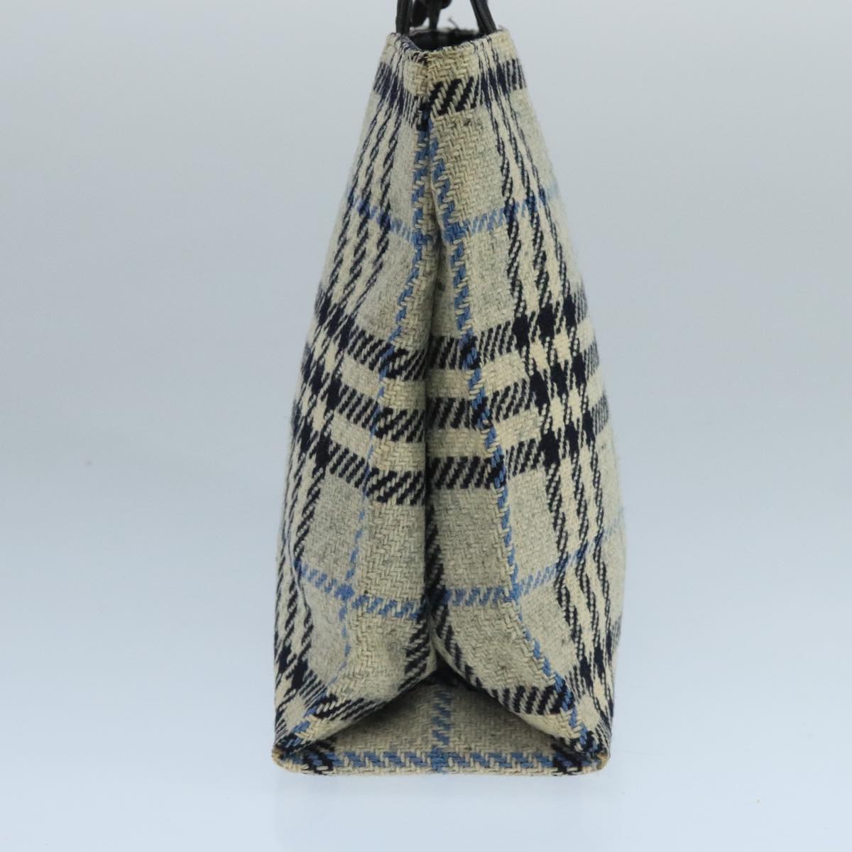 BURBERRY Nova Check Hand Bag Wool Gray Auth 101983