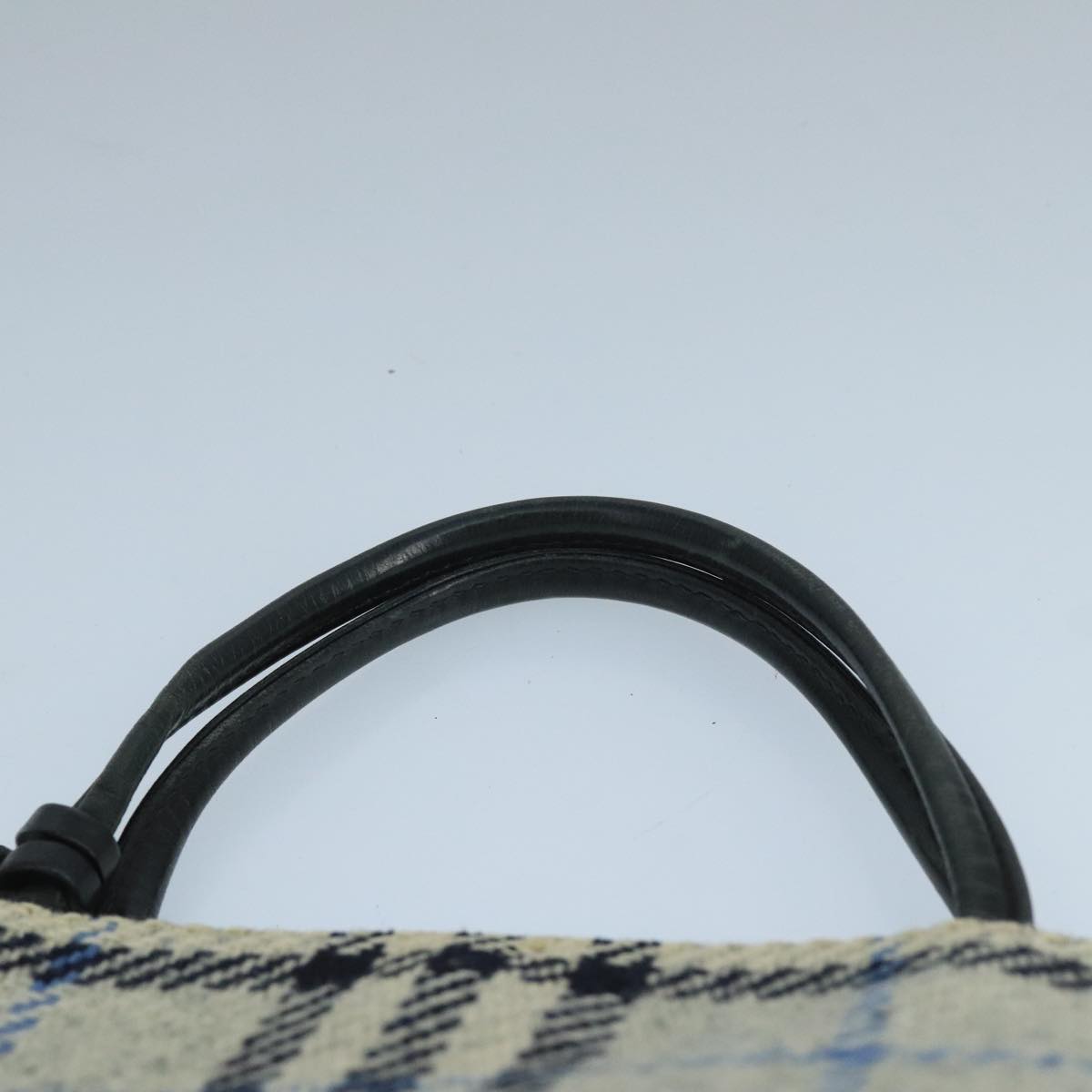 BURBERRY Nova Check Hand Bag Wool Gray Auth 101983