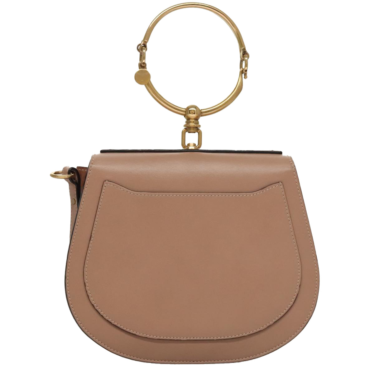 Chloe Nile Hand Bag Leather 2way Pink Gold Auth 101985