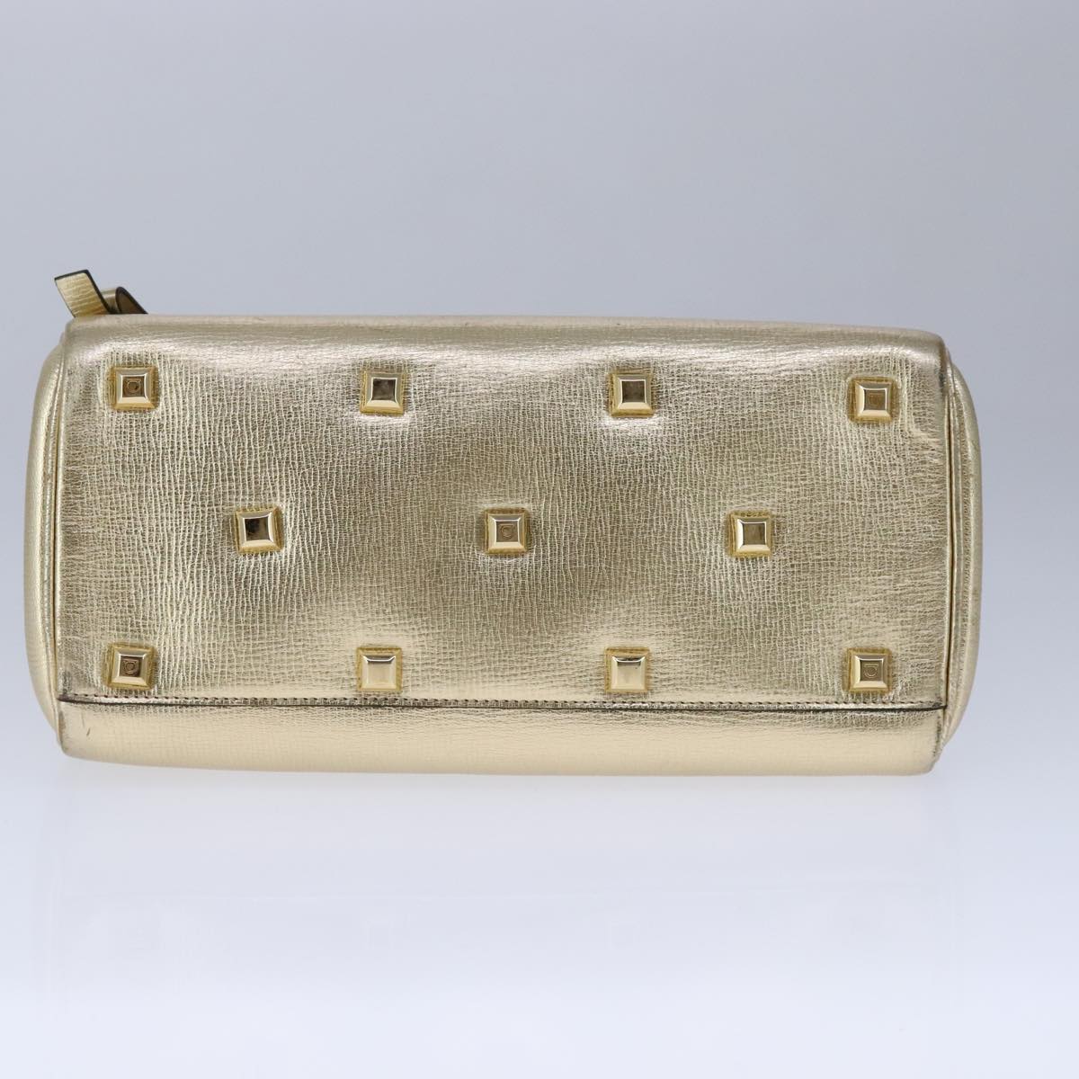 Salvatore Ferragamo Hand Bag Leather 2way Gold Auth 102010