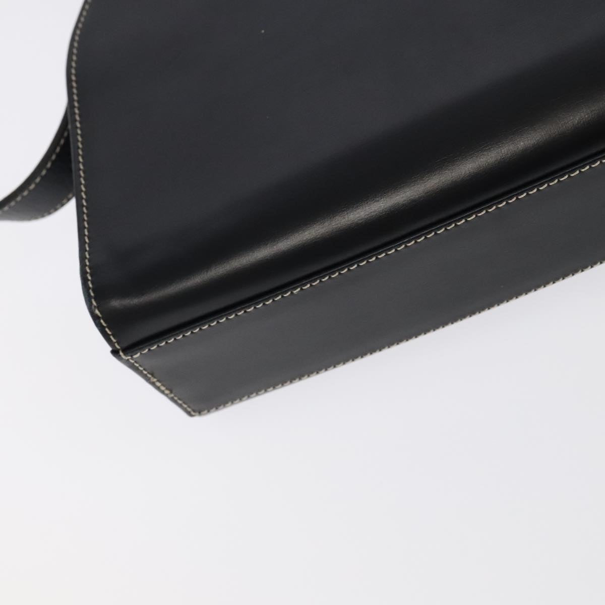 Christian Dior Shoulder Bag Leather Black Gold Auth 102014