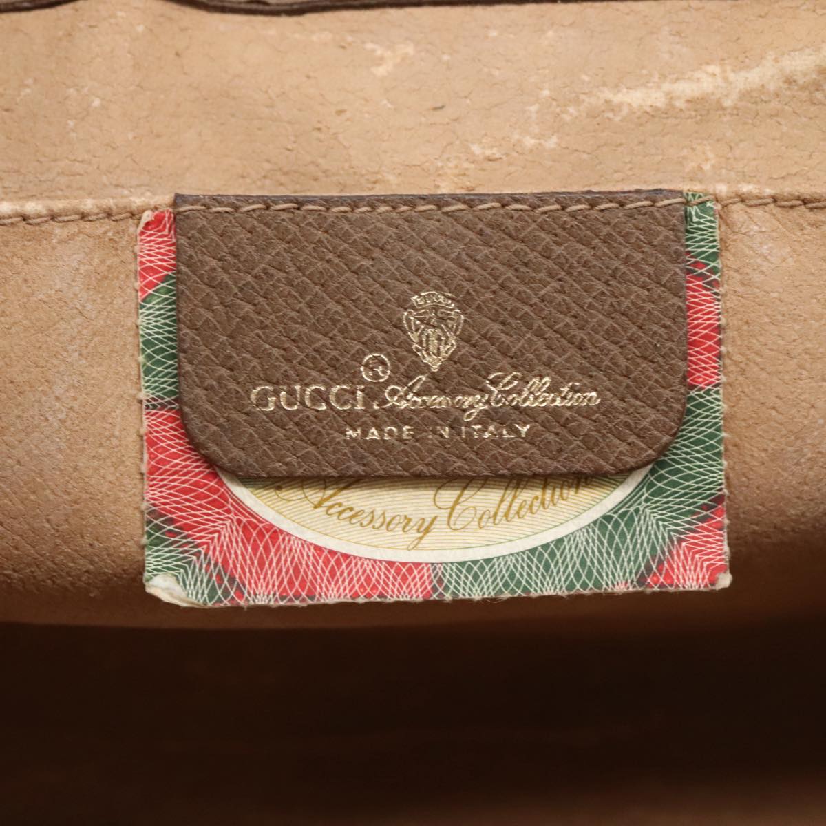 GUCCI GG Supreme Clutch Bag PVC Leather Beige Brown 89 01 033 Auth 102015