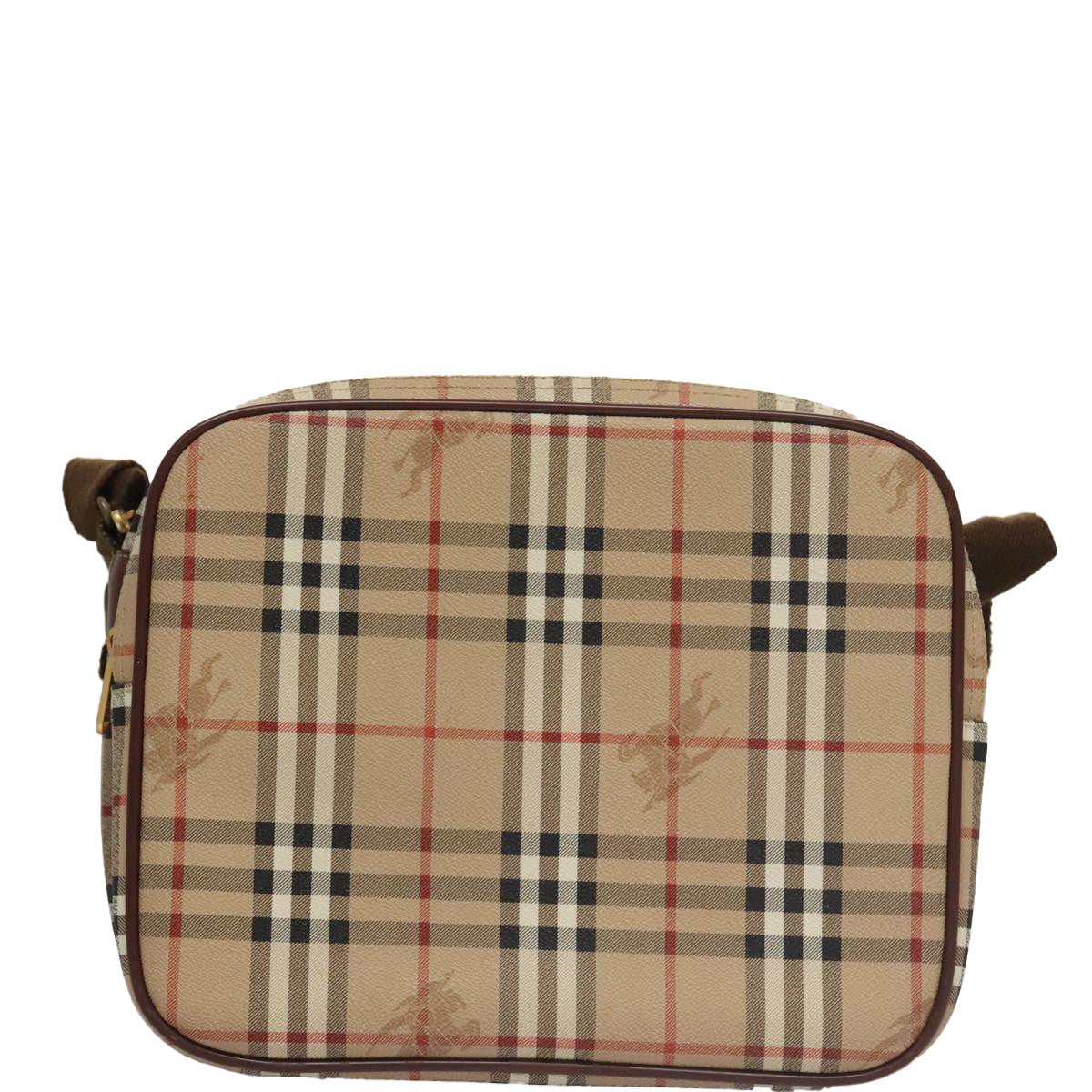 Burberrys Nova Check Shoulder Bag PVC Leather Beige Auth 102021