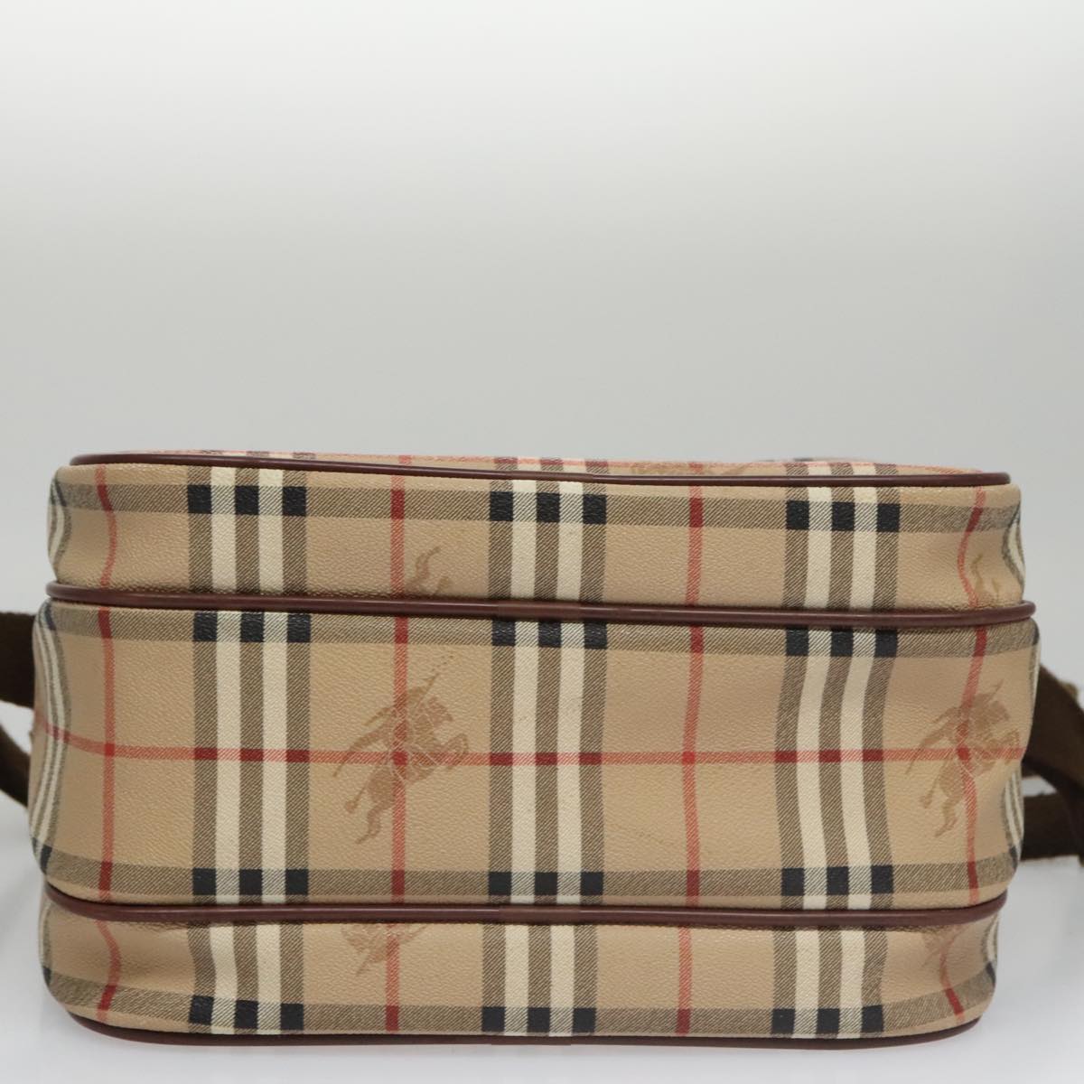 Burberrys Nova Check Shoulder Bag PVC Leather Beige Auth 102021