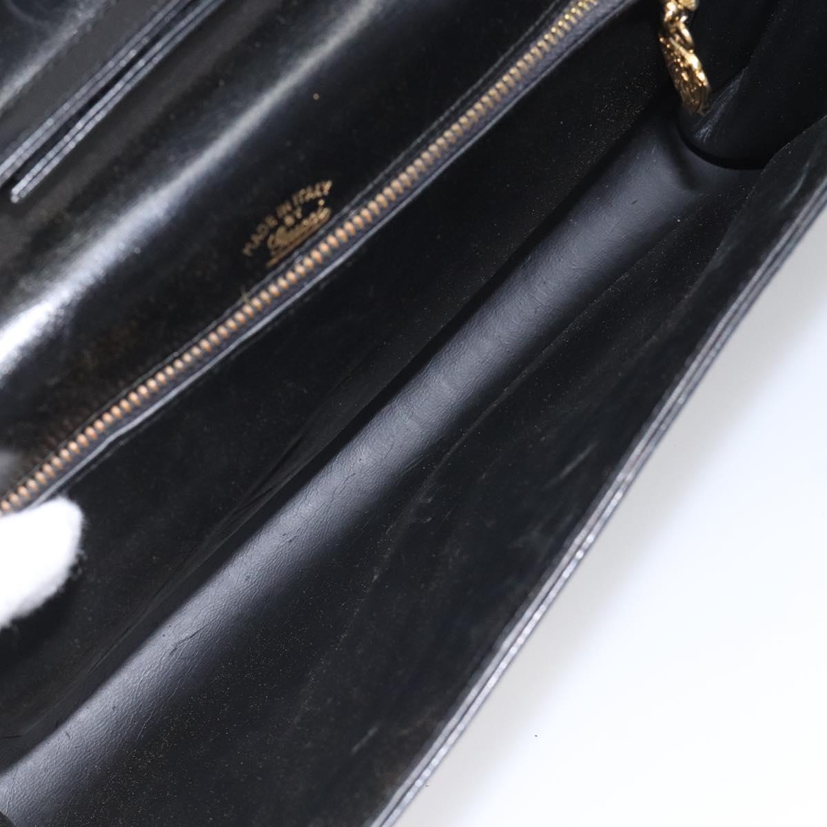 GUCCI Shoulder Bag Leather Black Auth 102039