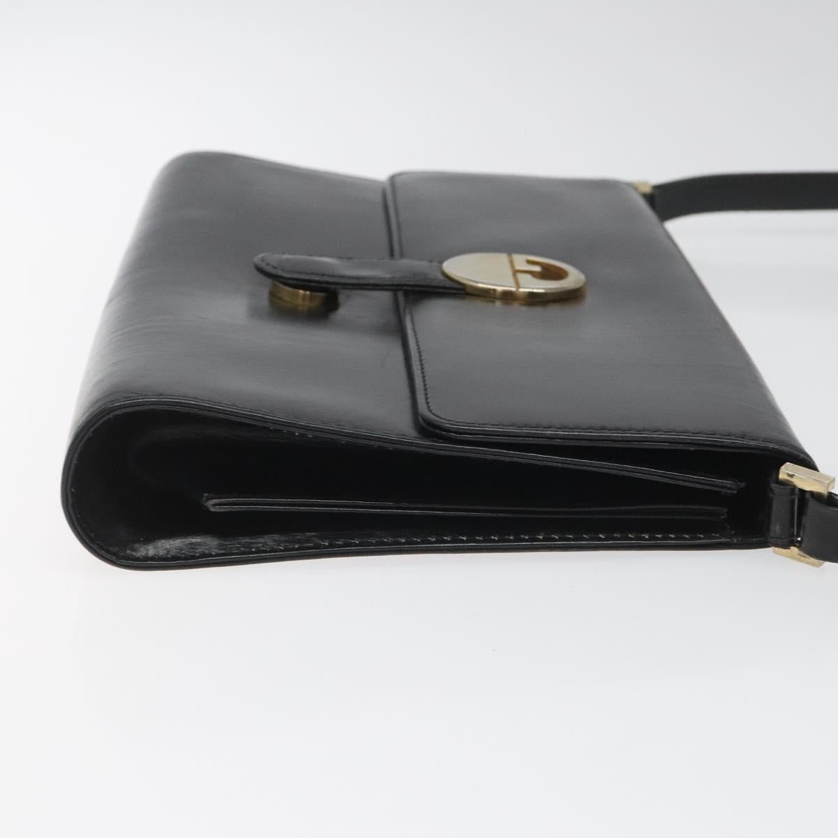 GUCCI Shoulder Bag Leather Black Auth 102039