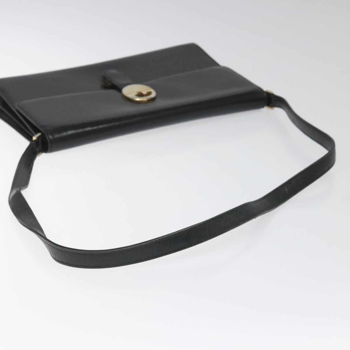 GUCCI Shoulder Bag Leather Black Auth 102039