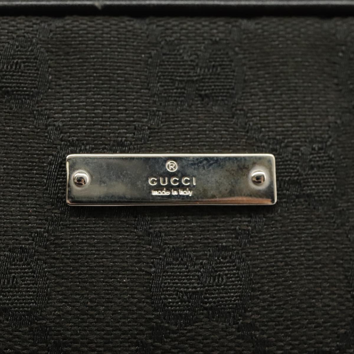 GUCCI GG Canvas Hand Bag Black Silver 002 1115 Auth 102070