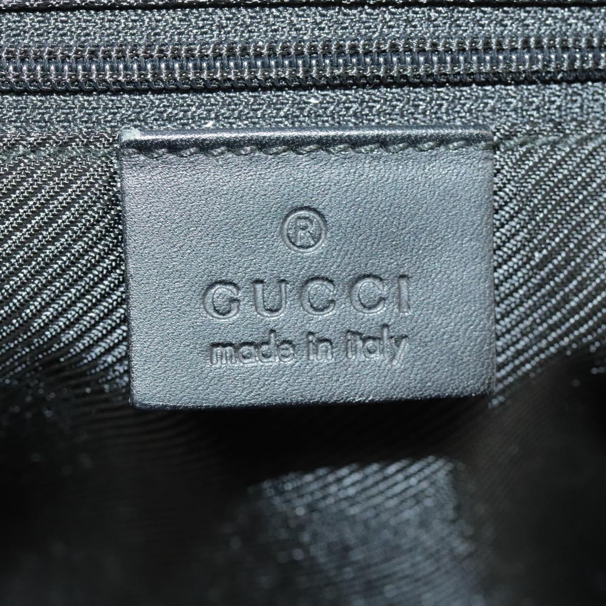 GUCCI GG Canvas Hand Bag Black Silver 002 1115 Auth 102070