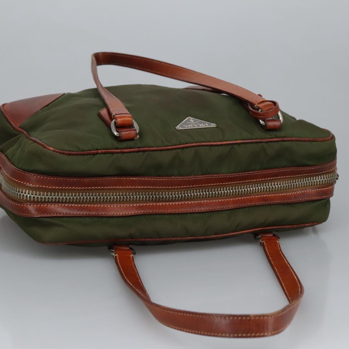 PRADA Shoulder Bag Nylon Khaki Auth 102152