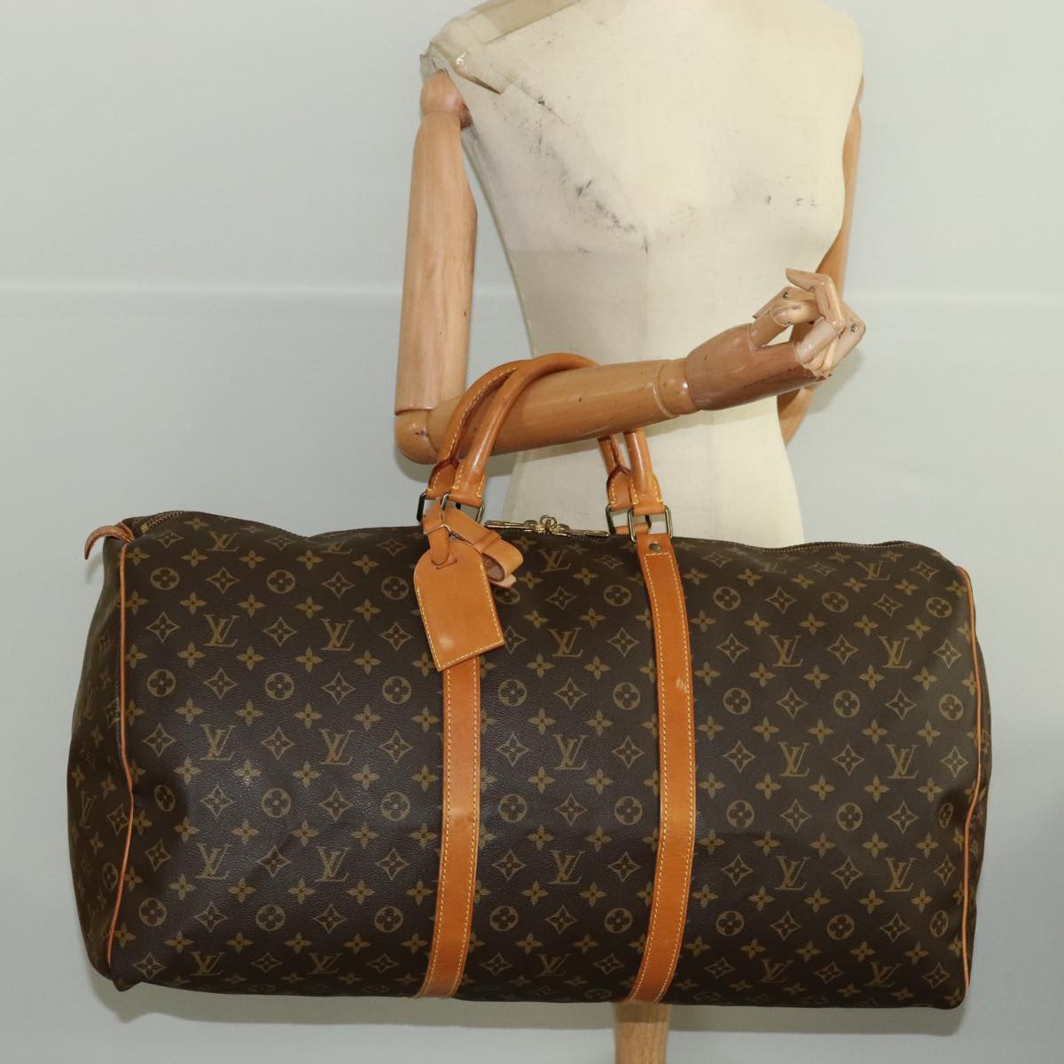 LOUIS VUITTON Monogram Keepall 60 Boston Bag M41422 LV Auth 102176