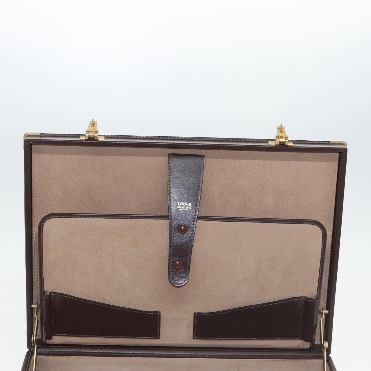 LOEWE Anagram Trunk Leather Brown Auth 102202