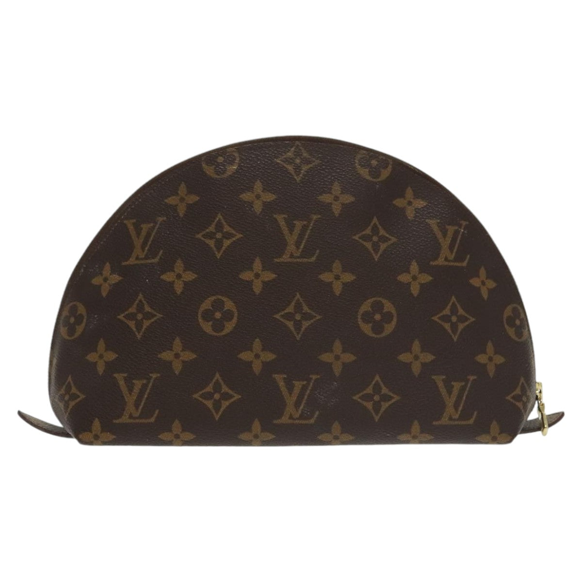 LOUIS VUITTON Monogram Trousse Demi Ronde Cosmetic Pouch M47520 LV Auth 102214