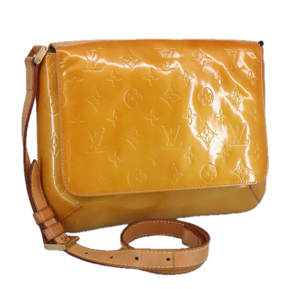 LOUIS VUITTON Monogram Vernis Thompson Street Bag Beige M91301 LV Auth 102225