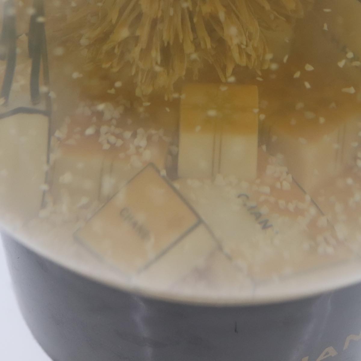 CHANEL Christmas Tree Shopper Snow Globe VIP Only Clear Yellow CC Auth 102238