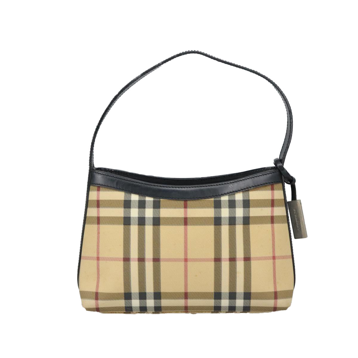 BURBERRY Nova Check Shoulder Bag PVC Beige Auth 102281