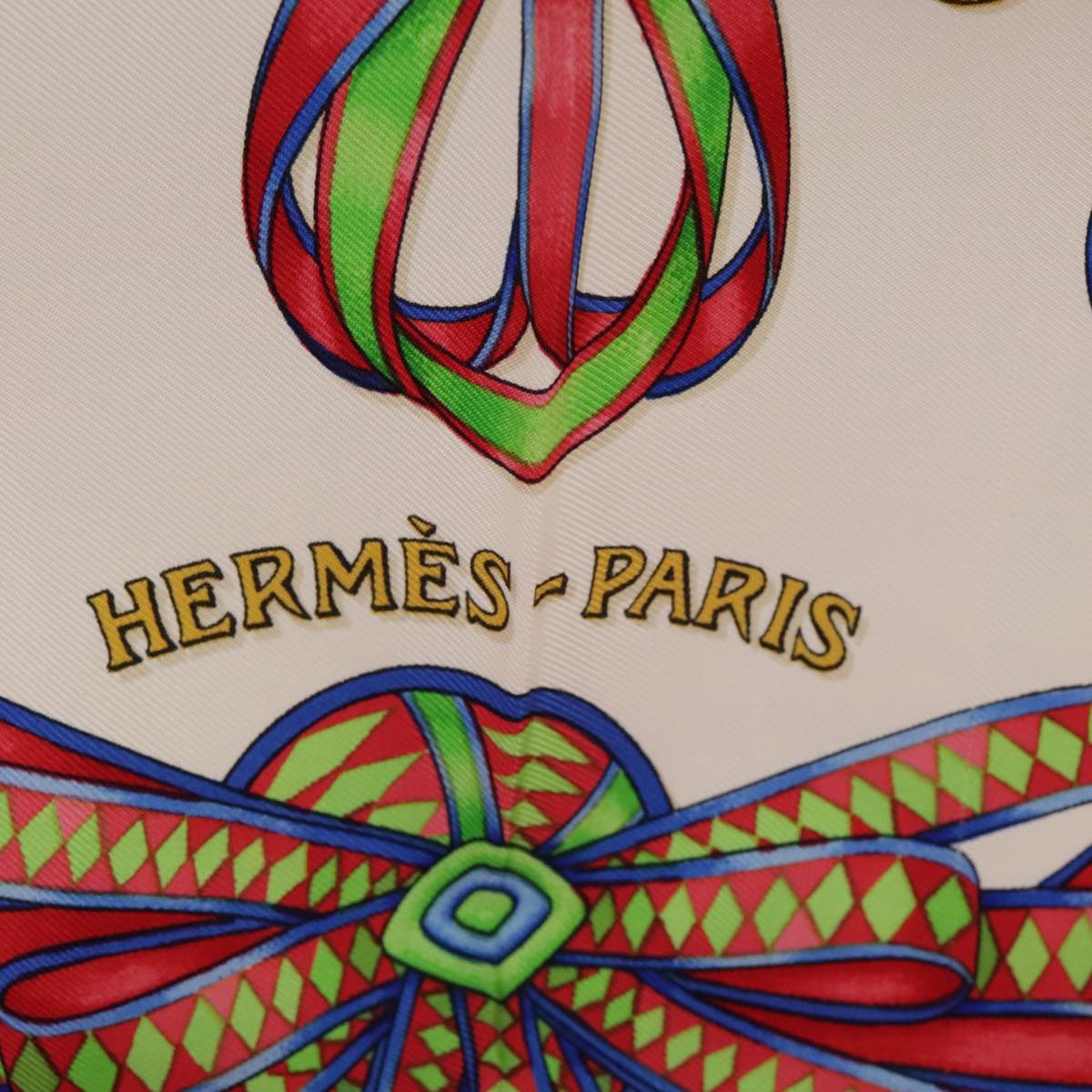 HERMES Carre 90 Scarf ""LES RUBANS DU CHEVAL"" Silk Pink Auth 102322