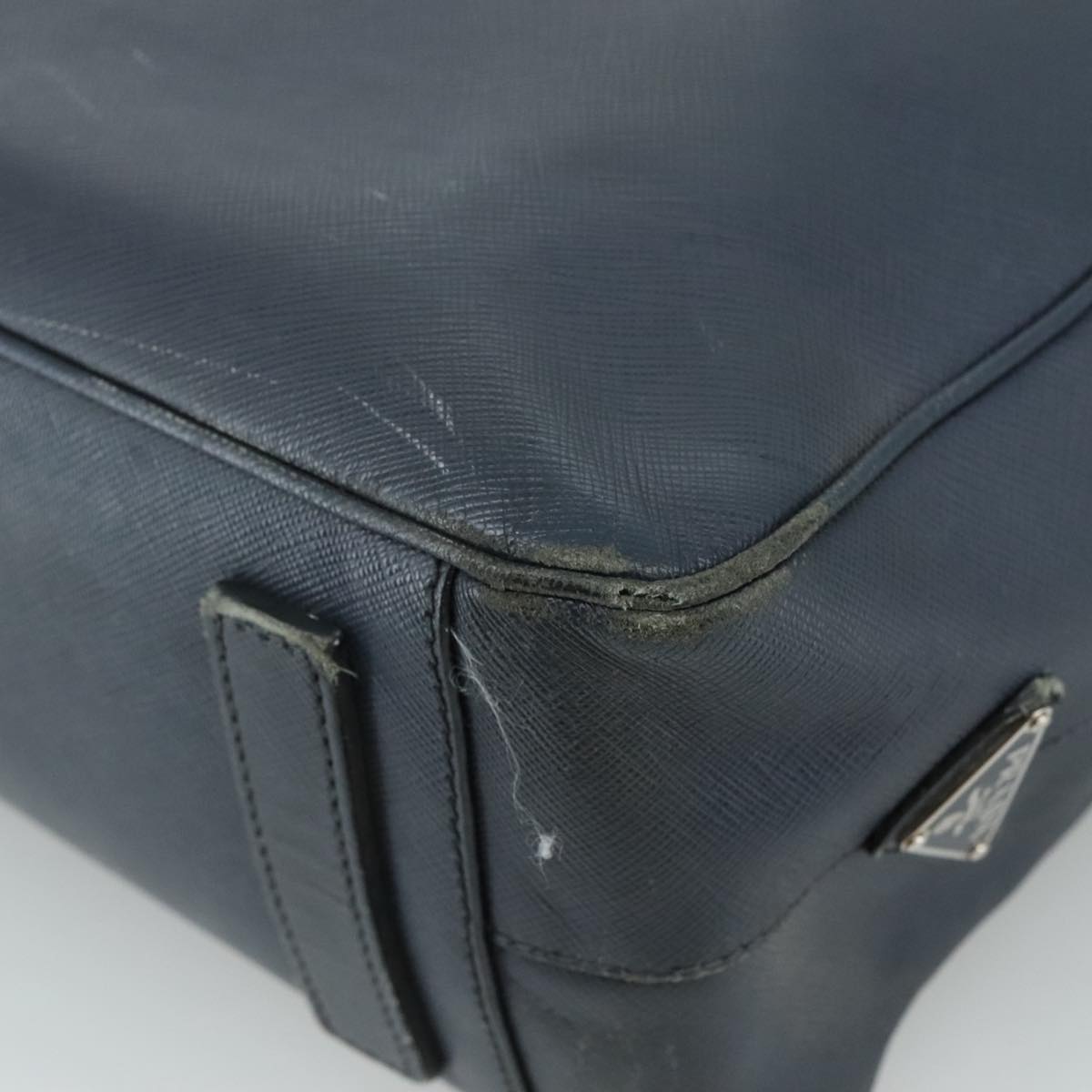 PRADA Business Bag Leather Navy Auth 102353