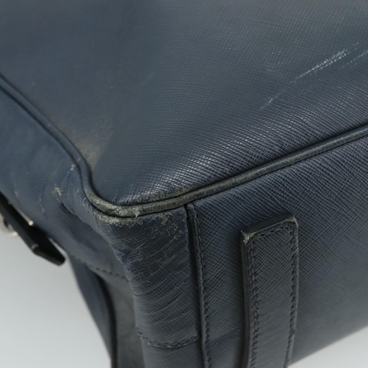 PRADA Business Bag Leather Navy Auth 102353
