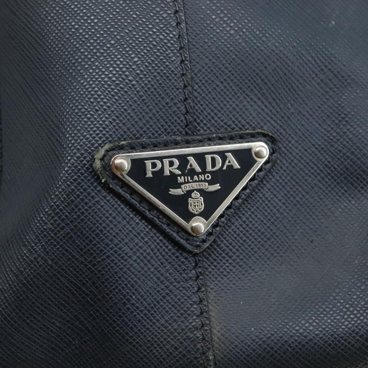 PRADA Business Bag Leather Navy Auth 102353