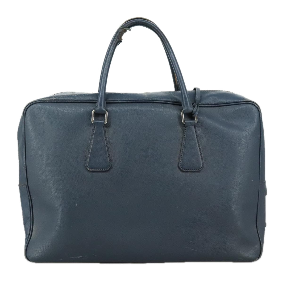 PRADA Business Bag Leather Navy Auth 102353