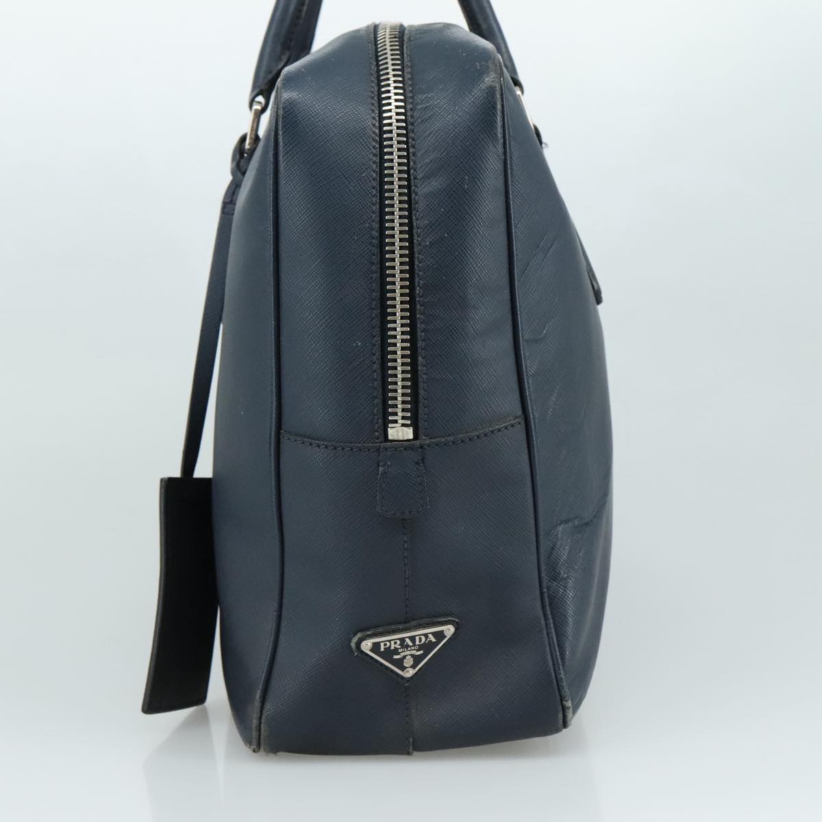 PRADA Business Bag Leather Navy Auth 102353