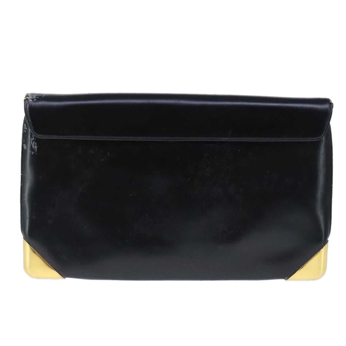 Christian Dior Clutch Bag Leather Black Auth 102449