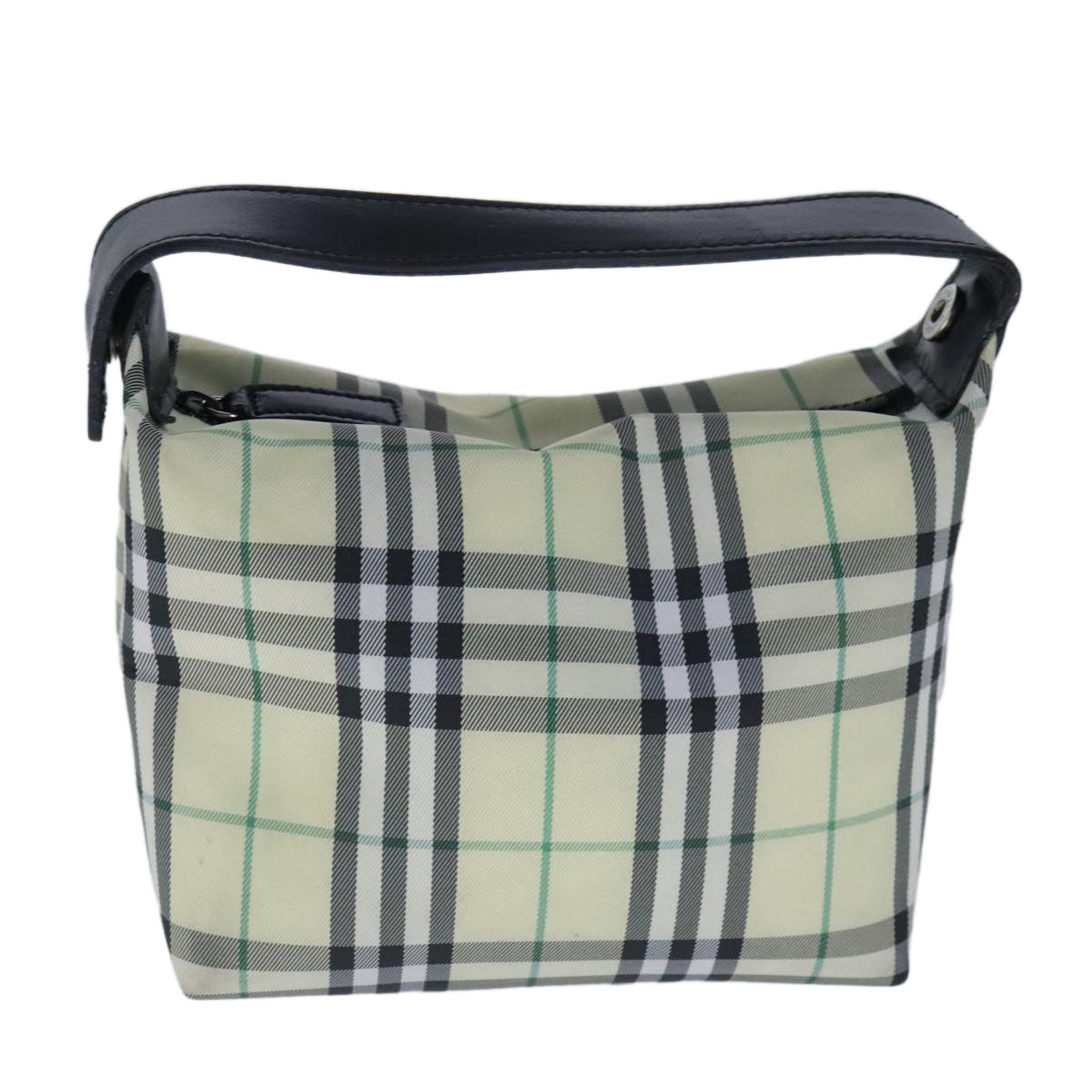 BURBERRY Nova Check Pouch Nylon Green Black Auth 102461