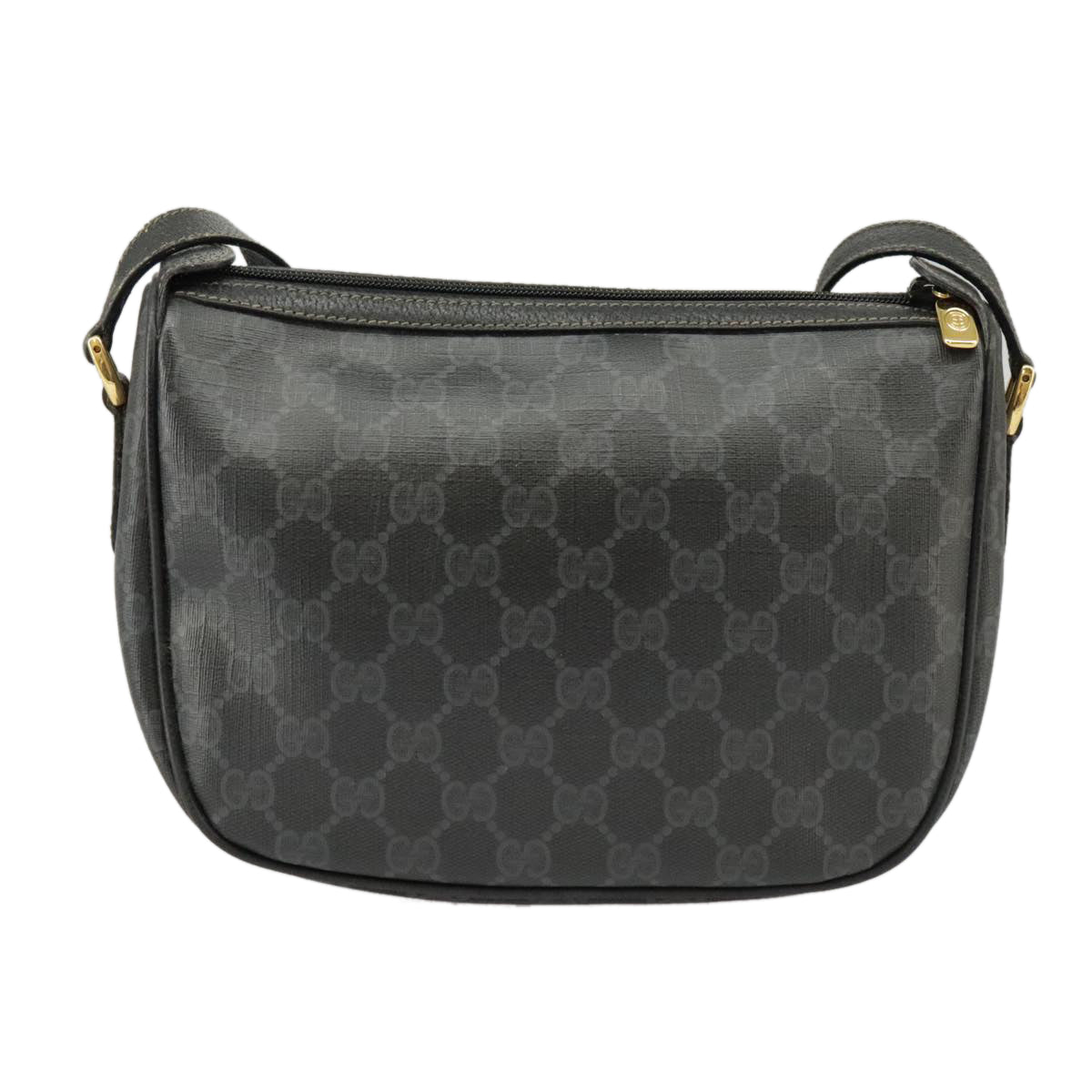 GUCCI GG Supreme Web Sherry Line Shoulder Bag PVC Black 89 02 032 Auth 102469