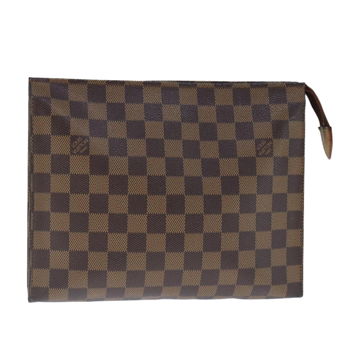 LOUIS VUITTON Damier Ebene Poche Toilette 26 Pouch N47543 LV Auth 102486