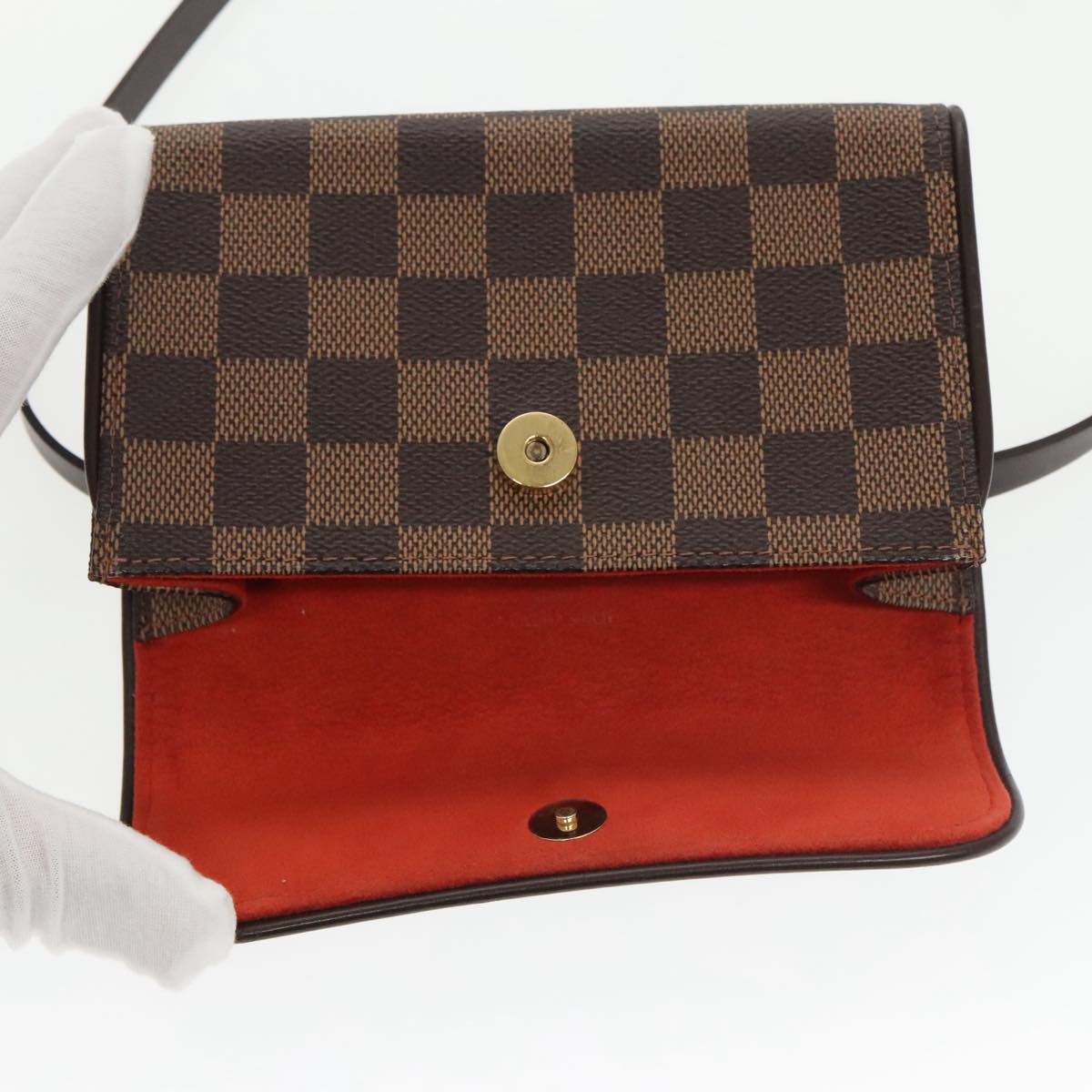 LOUIS VUITTON Damier Ebene Pochette Florentine Waist Bag N51856 LV Auth 102487V