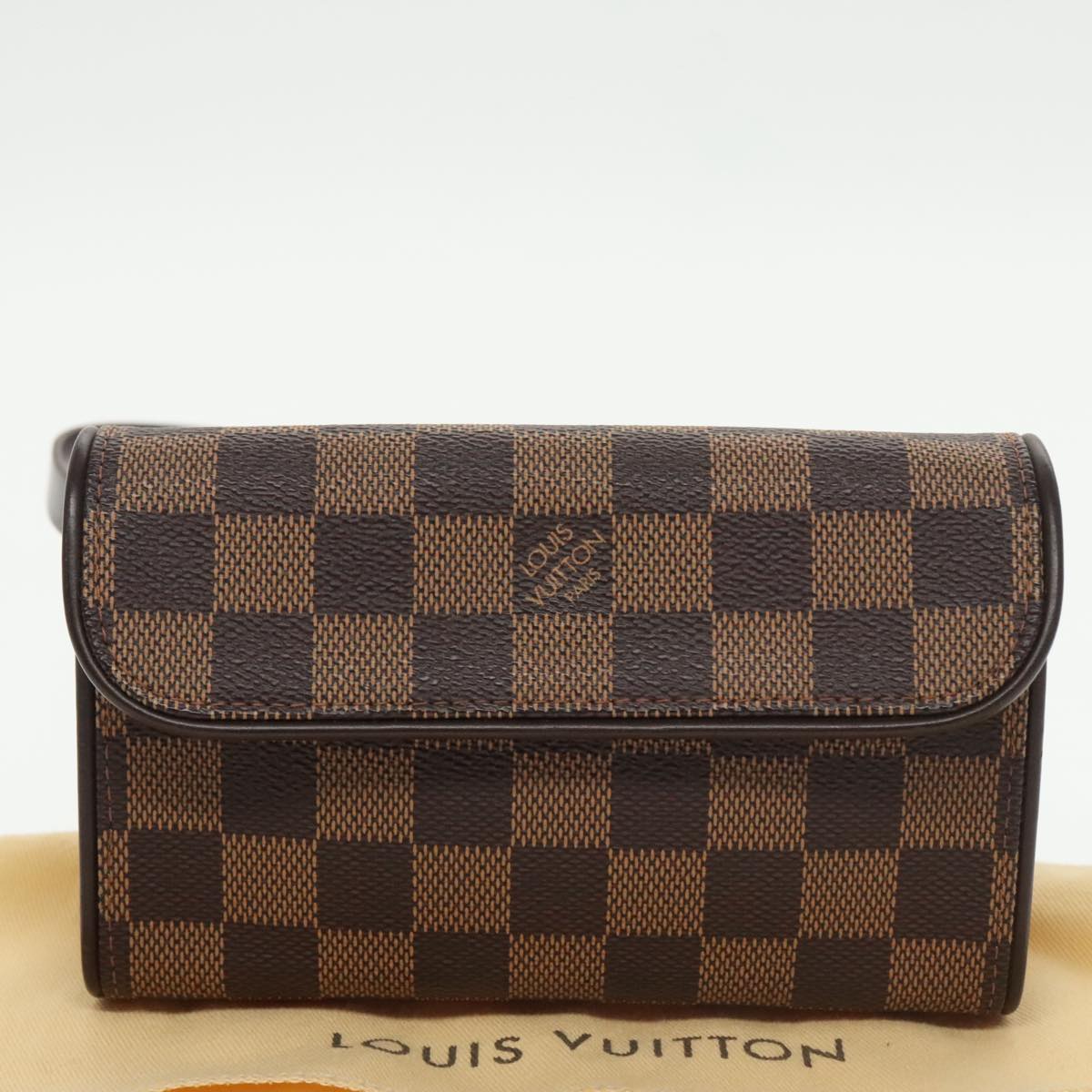 LOUIS VUITTON Damier Ebene Pochette Florentine Waist Bag N51856 LV Auth 102487A