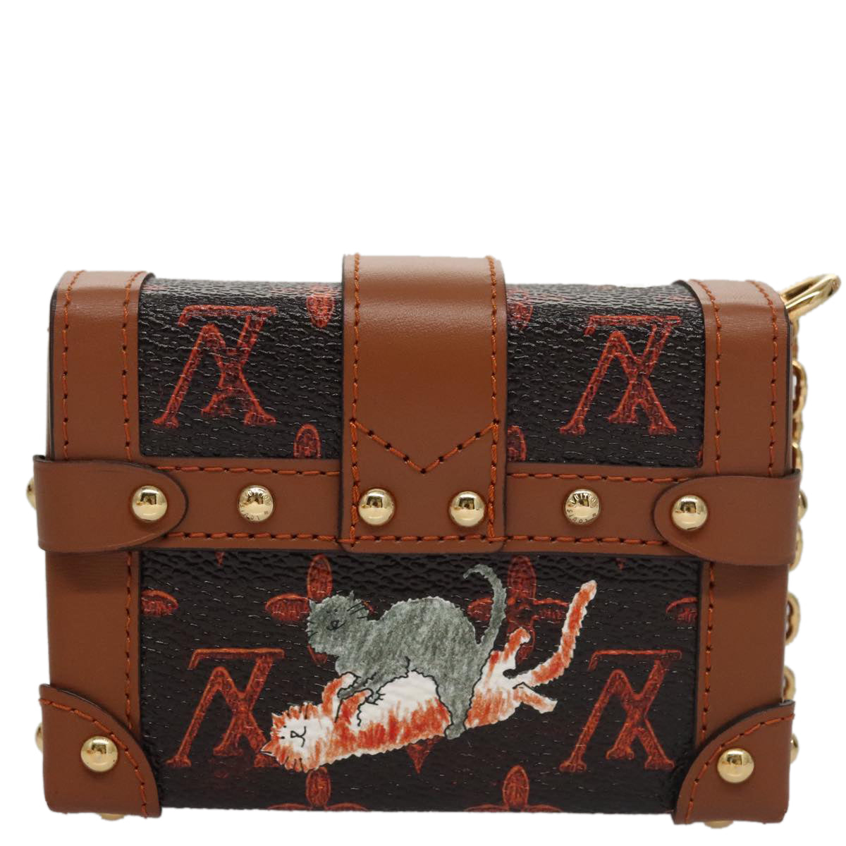 LOUIS VUITTON Monogram Catgram Essential Trunk Pouch M63892 LV Auth 102575S