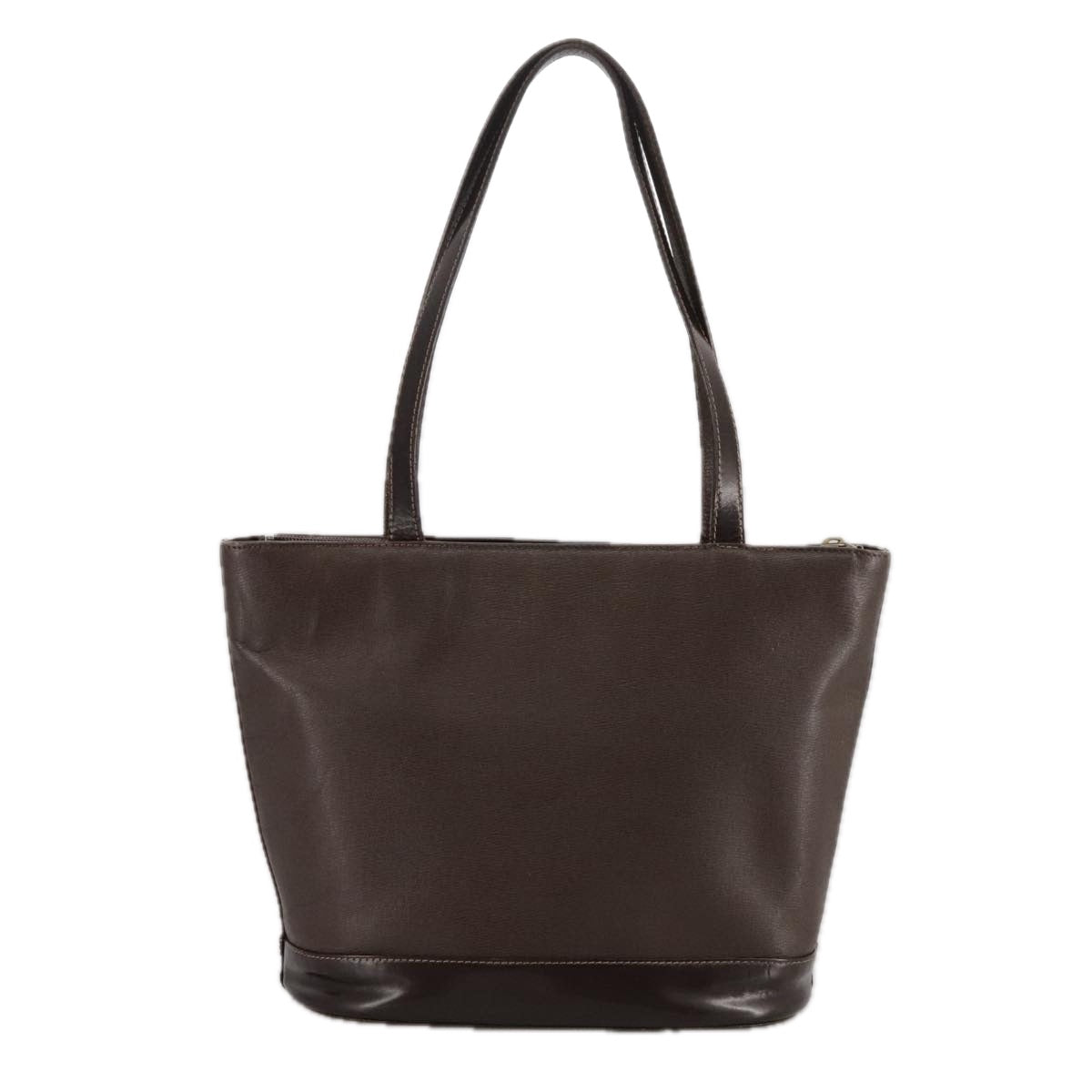 Burberrys Tote Bag Leather Brown Gold Auth 102667