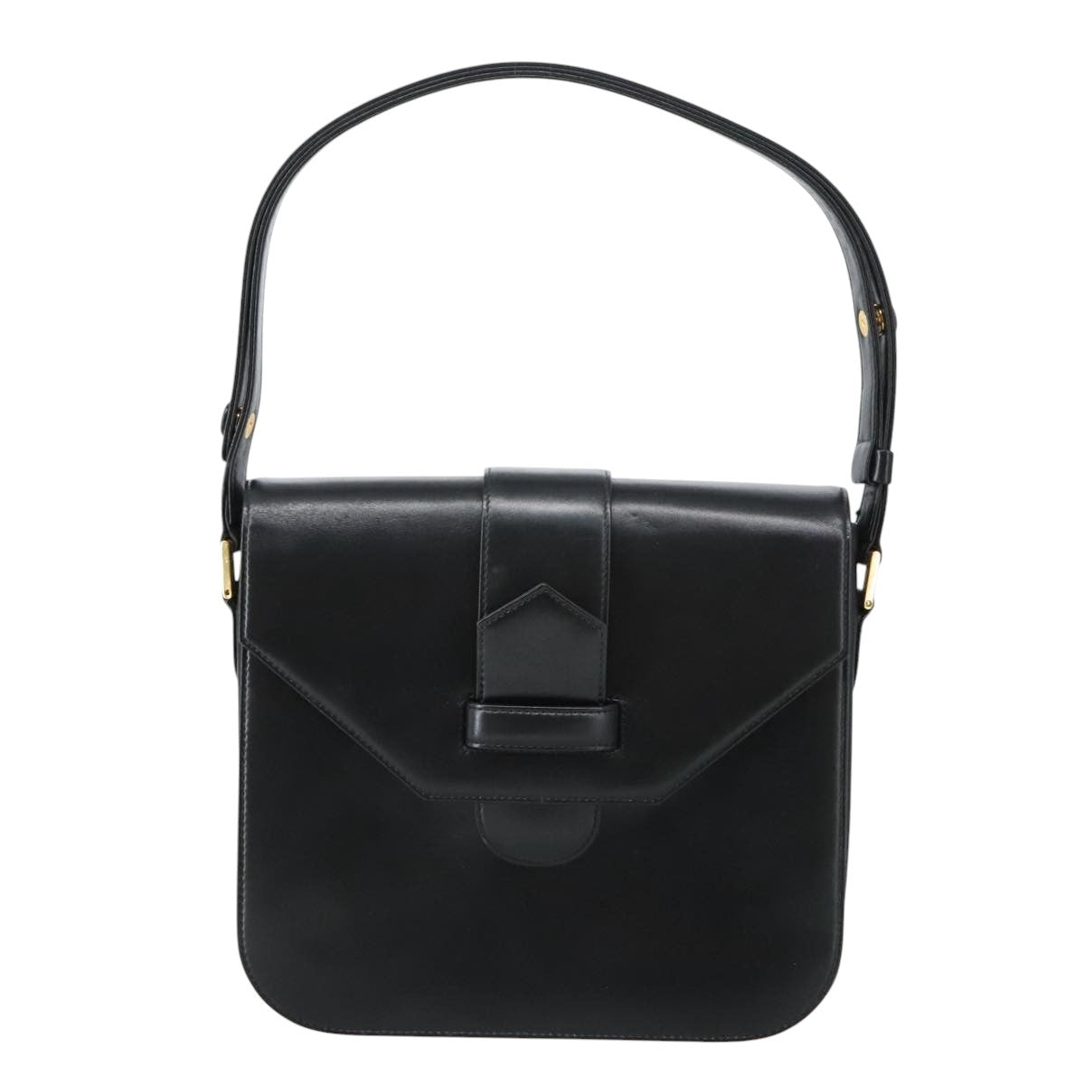 SAINT LAURENT Shoulder Bag Leather Black Auth 102722