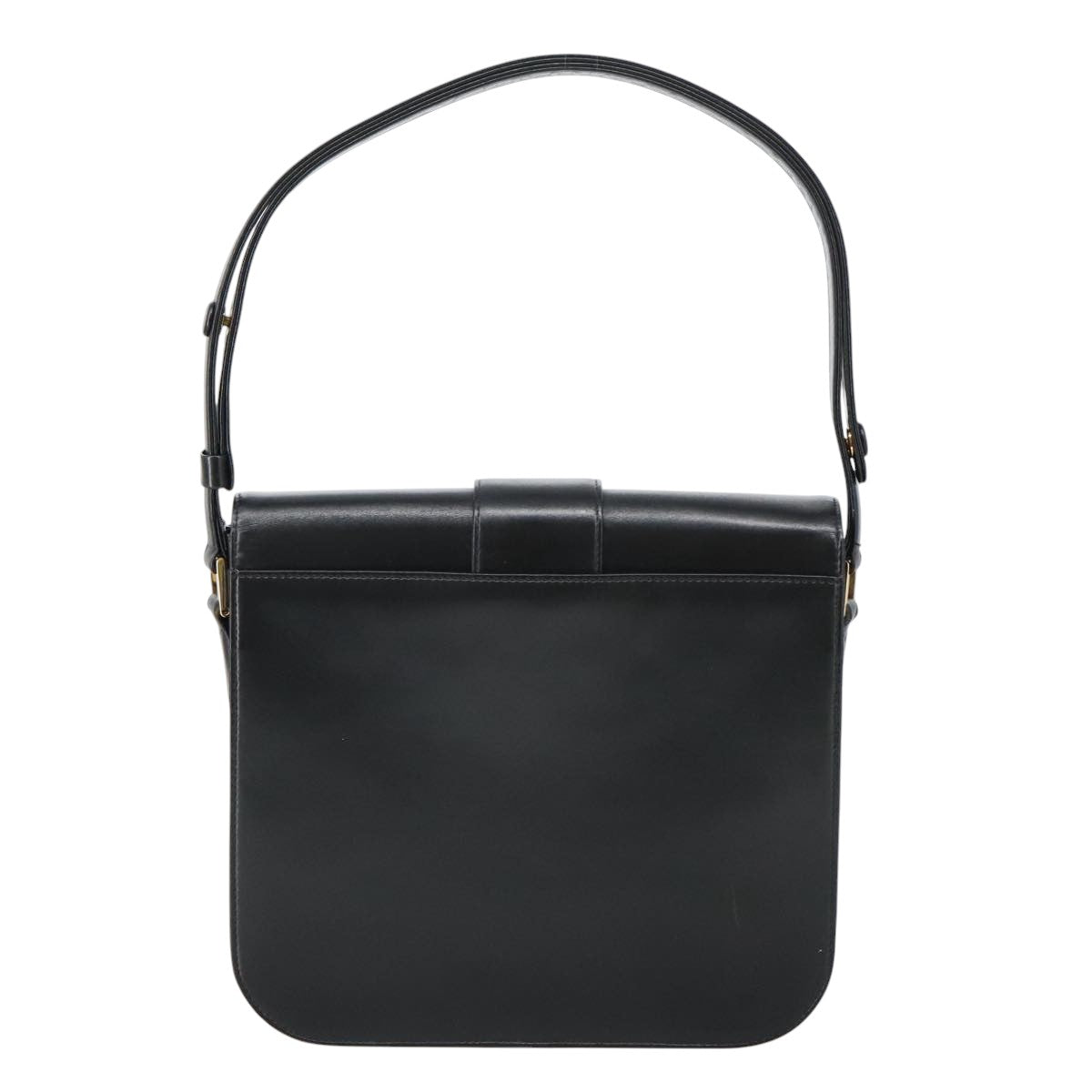 SAINT LAURENT Shoulder Bag Leather Black Auth 102722