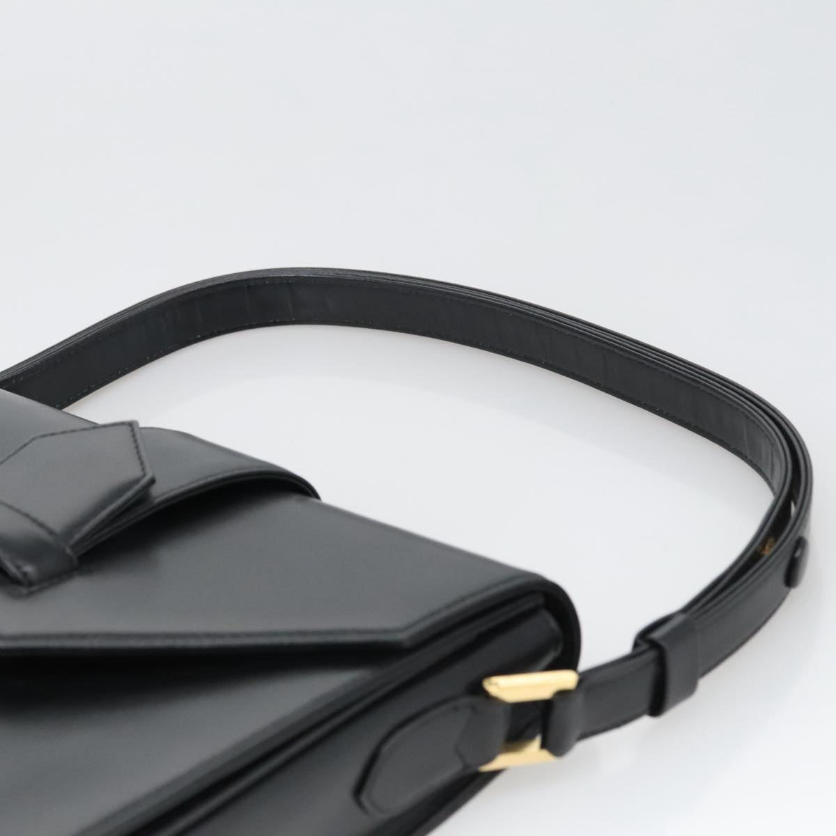 SAINT LAURENT Shoulder Bag Leather Black Auth 102722