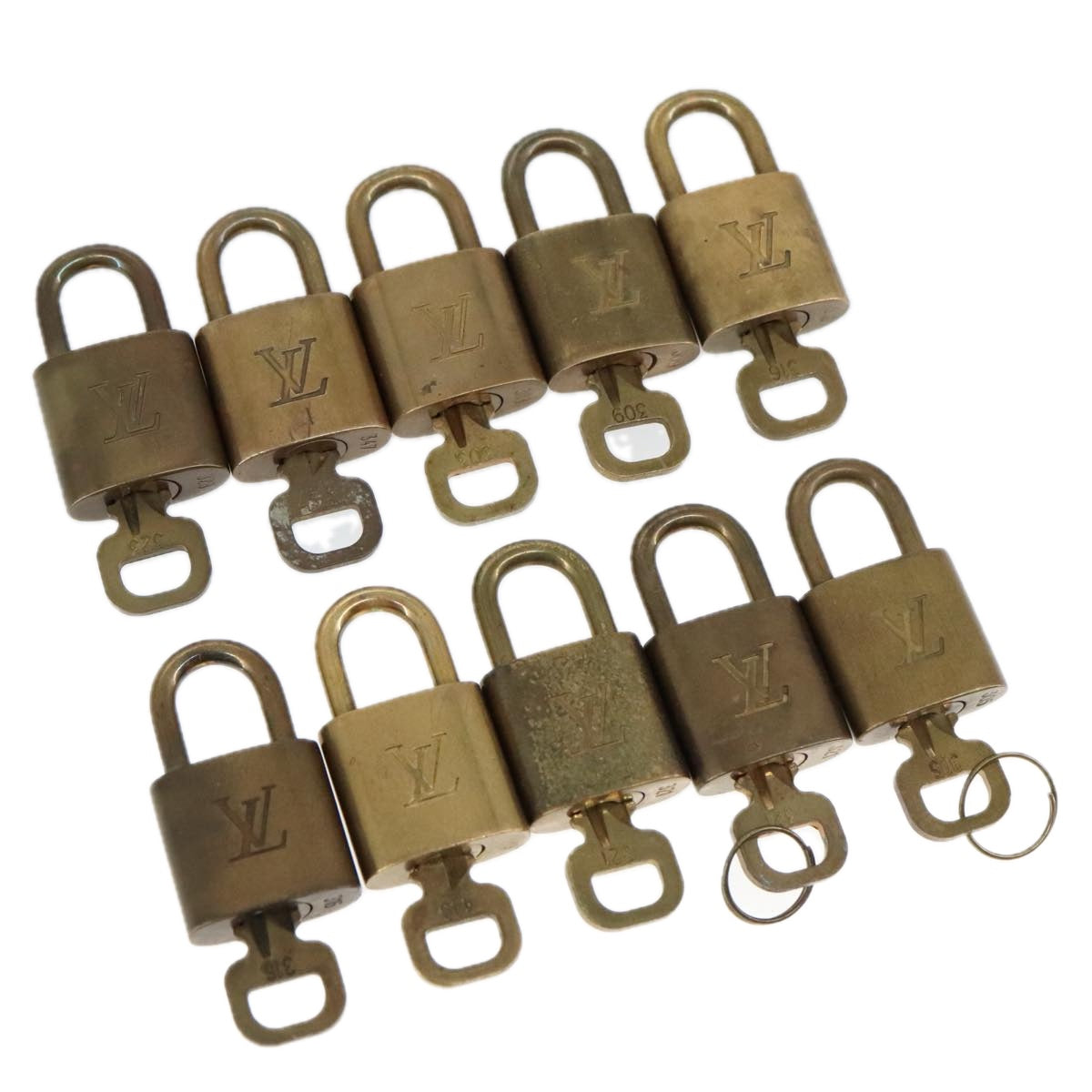 LOUIS VUITTON Padlock 10set metal Gold Tone LV Auth 102749