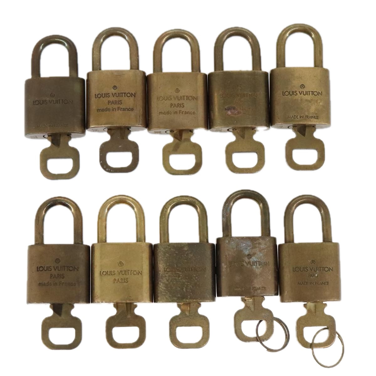 LOUIS VUITTON Padlock 10set metal Gold Tone LV Auth 102749