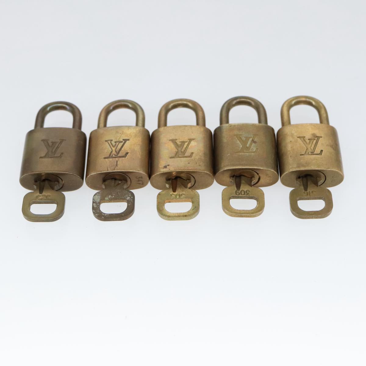 LOUIS VUITTON Padlock 10set metal Gold Tone LV Auth 102749