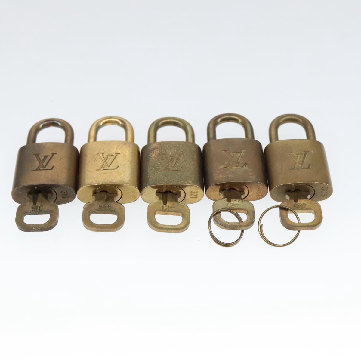 LOUIS VUITTON Padlock 10set metal Gold Tone LV Auth 102749