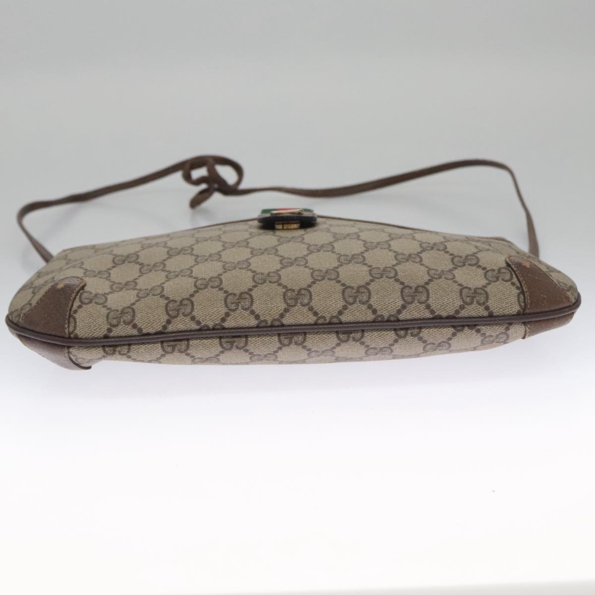 GUCCI GG Supreme Web Sherry Line Shoulder Bag PVC Beige 904 02 026 Auth 102752