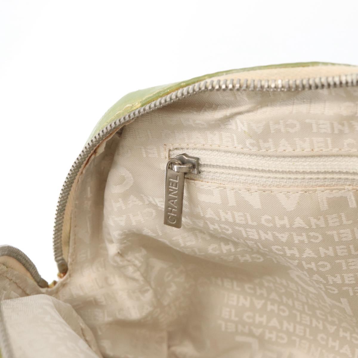 CHANEL Hand Bag Cotton Beige CC Auth 102761