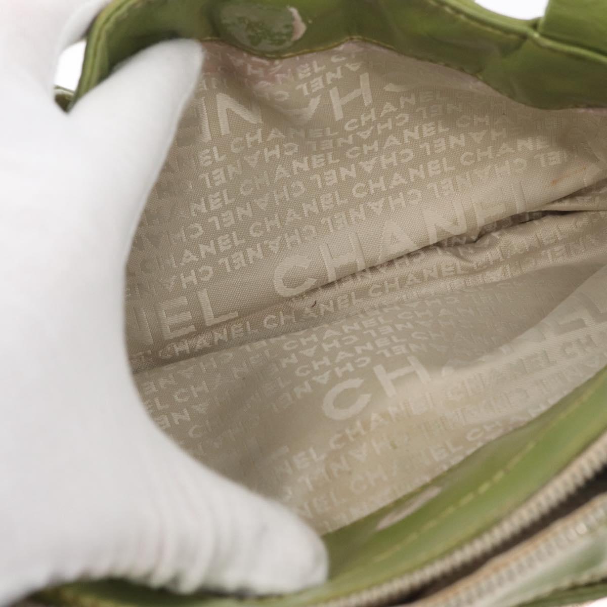 CHANEL Hand Bag Cotton Beige CC Auth 102761
