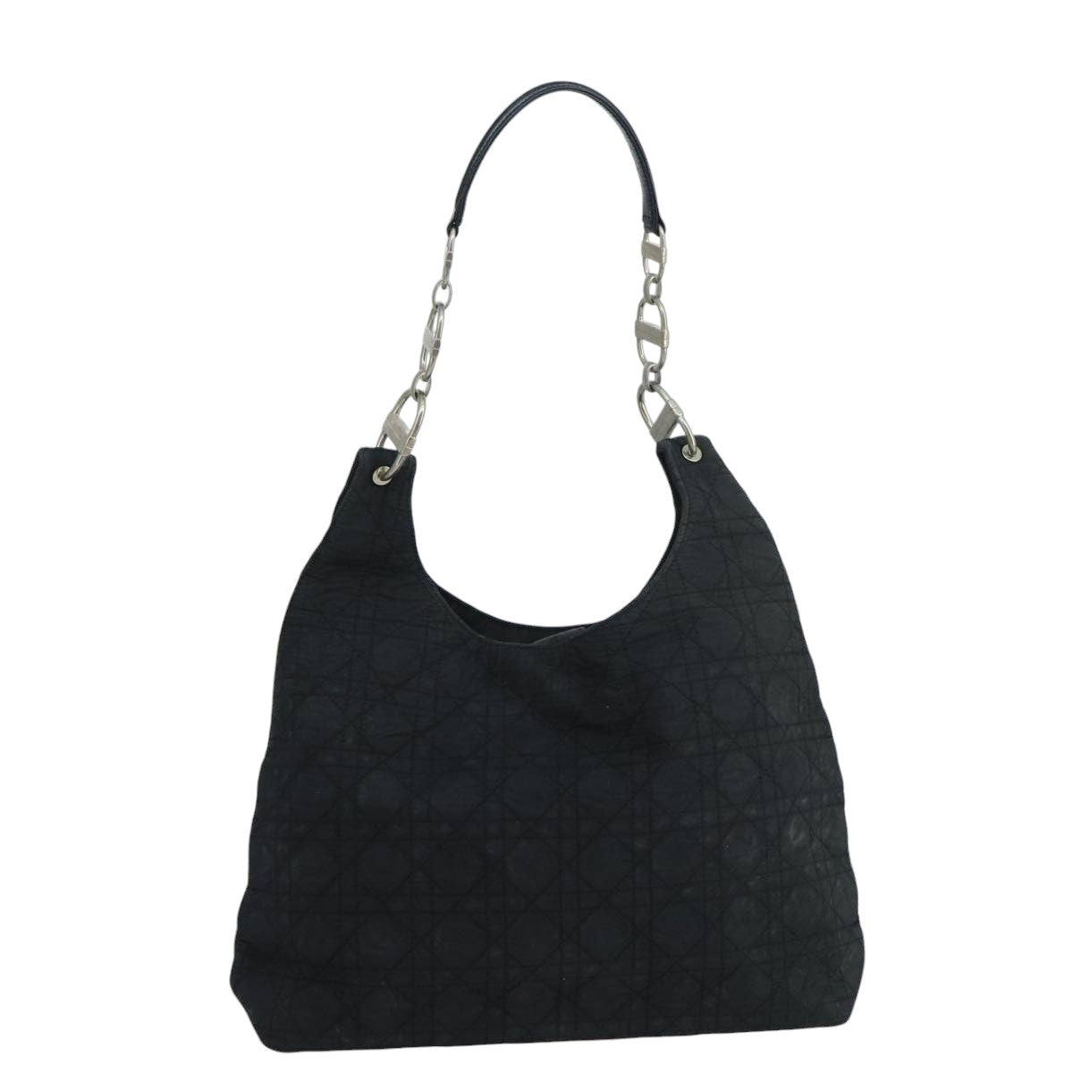 Christian Dior Canage Shoulder Bag Nylon Black Auth 102797