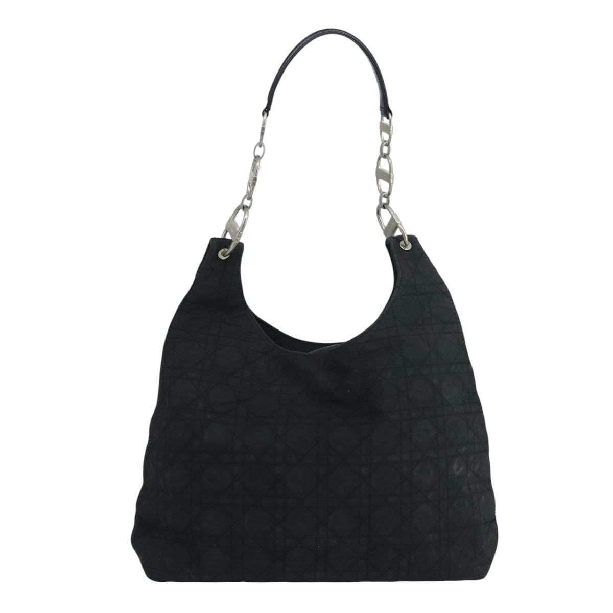 Christian Dior Canage Shoulder Bag Nylon Black Auth 102797