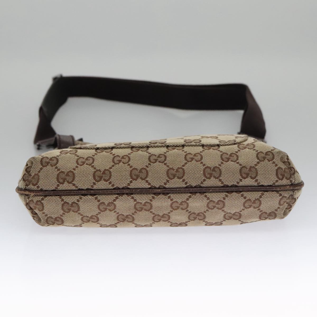 GUCCI GG Canvas Shoulder Bag Beige Brown Silver 122793 Auth 102848