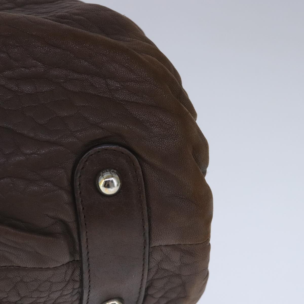 Christian Dior Hand Bag Leather Brown Auth 102865