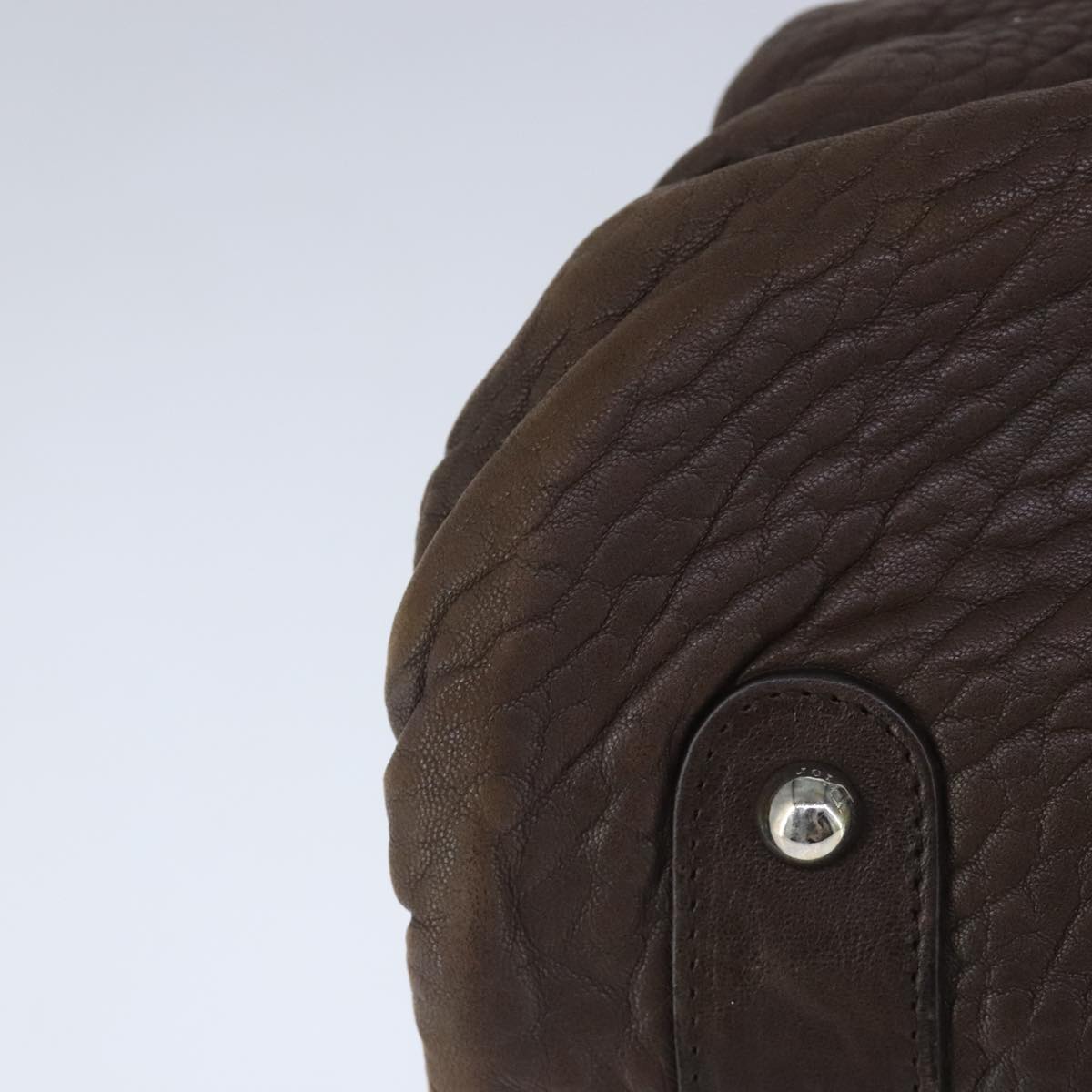Christian Dior Hand Bag Leather Brown Auth 102865