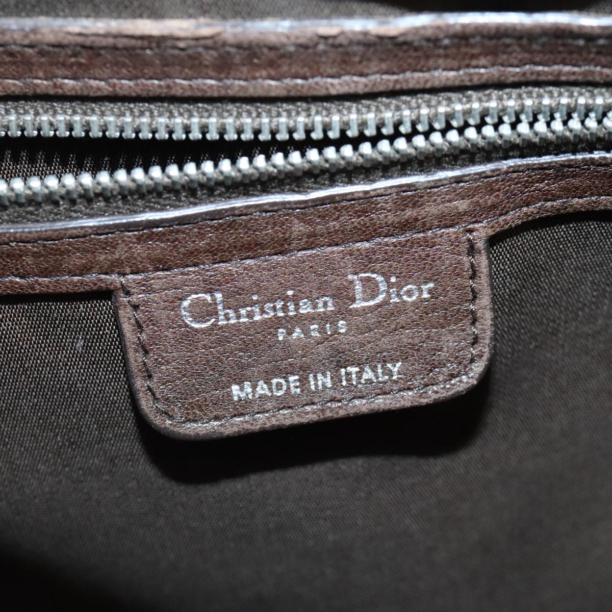 Christian Dior Hand Bag Leather Brown Auth 102865
